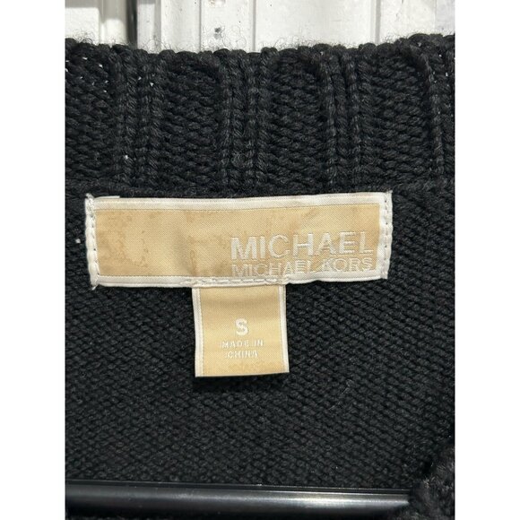 Michael Kors Black Long Cardigan Button Closures and Front Pockets SZ Small - Picture 6 of 10